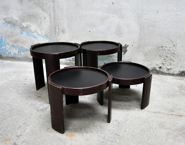 Vintage Italian Interlocking Tables By Gianfranco Frattini For Cassina