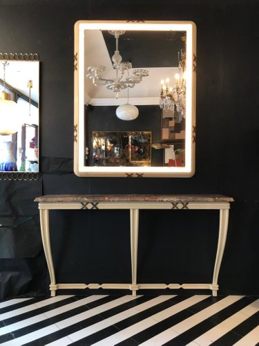 Vintage Painted Console Illuminated Wall Mirror By Osvaldo Console Illuminated Wall Mirror