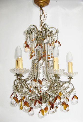 Czech vintage crystal clear glass baroque pendalogue Chandelier lamp Prism 2.75" 