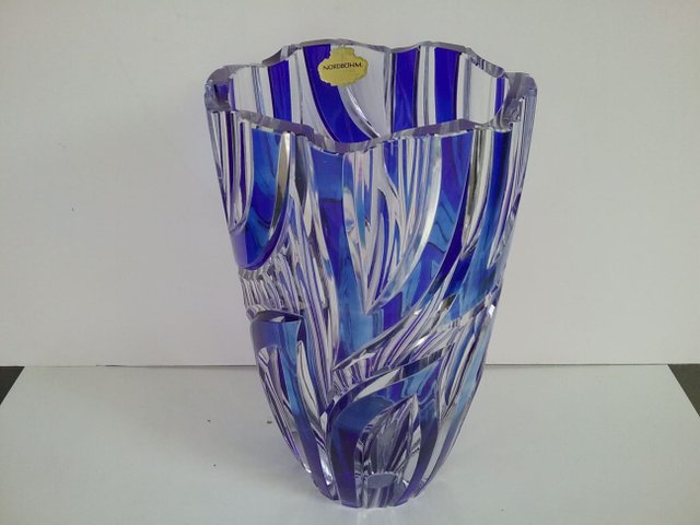 Blue Crystal Vase From Nordbohm 1960s For Sale At Pamono