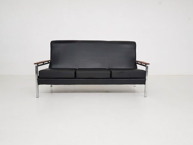 Vintage Black Vinyl Sofa By Rob Parry 1960s For At Pamono Vintage Black Vinyl Sofa By Rob Parry