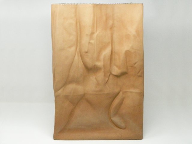 Large Ceramic Paper Bag Floor Vase By Tapio Wirkkala For Rosenthal