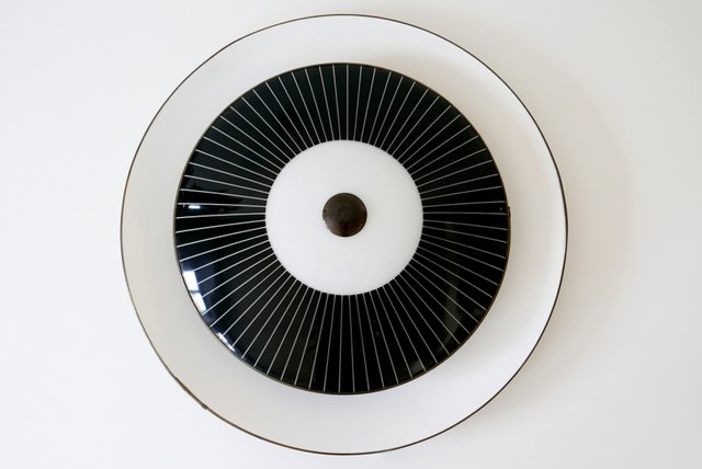 Grosse Deutsche Mid Century Decken Oder Wandlampe Von Hillebrand 1950er