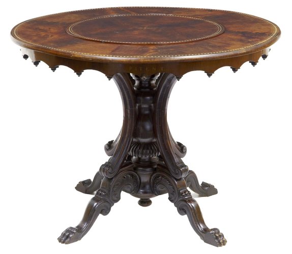19th Century French Flamed Mahogany Lazy Susan Side Table For At Pamono - Round Table With Lazy Susan Philippines 19th Century French Flamed Mahogany Lazy Susan Side Table For At Pamono - Round Table With Lazy Susan Philippines