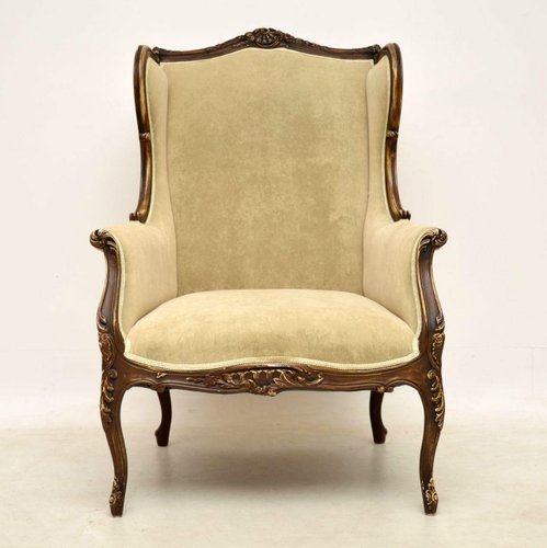 Antique French Painted Wing Armchair For At Pamono