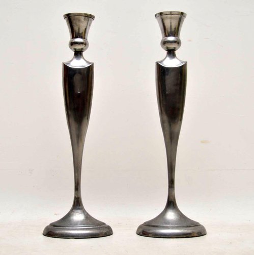 Large Stainless Steel Candle Holders 1960s Set Of 2 For Sale At Pamono