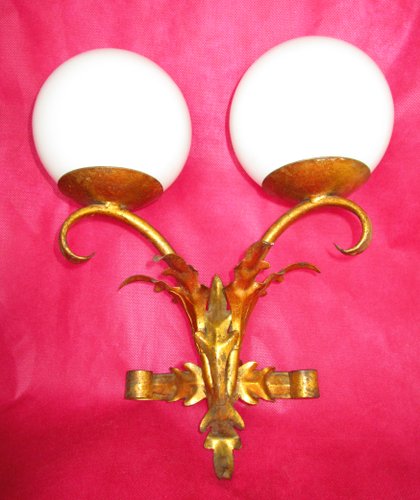 Goldene Mid-Century Wandlampe, 1950er bei Pamono kaufen