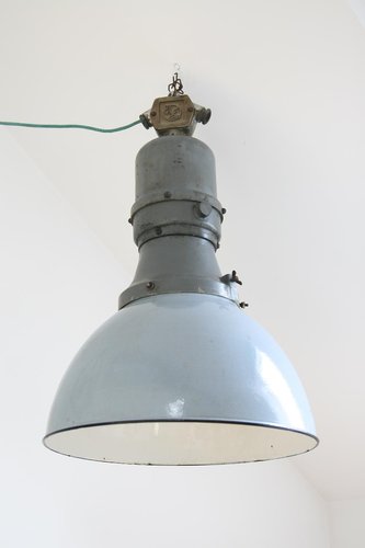 Large Vintage Industrial Ceiling Lamp From Elko For At Pamono - Retro Industrial Ceiling Light