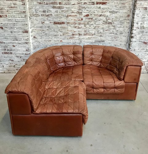 Vintage Cognac Leather DS 11 Modular Sofa from de Sede, 1970s Vintage Cognac Leather DS 11 Modular Sofa from de Sede, 1970s