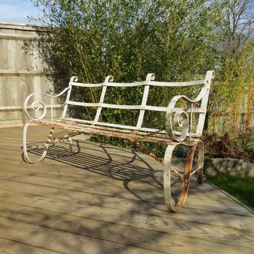 Regency White Metal Garden Bench 1820s For Sale At Pamono