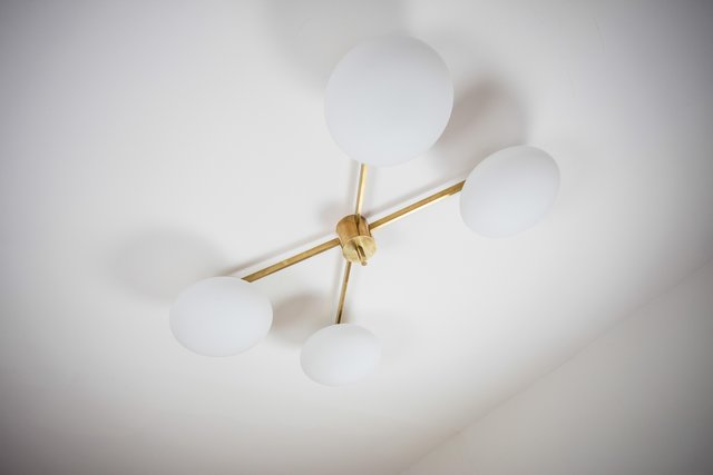 Brass Opaline Glass Stella Butterfly Ceiling Or Wall Lamp From