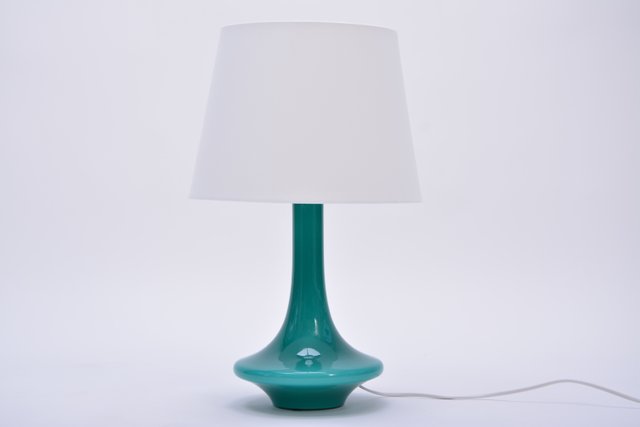 vintage green glass table lamp