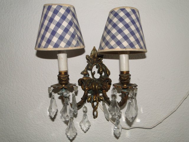 Antique Bronze Crystal Double Wall Lights Set Of 2 For At Antique Bronze Crystal Double Wall