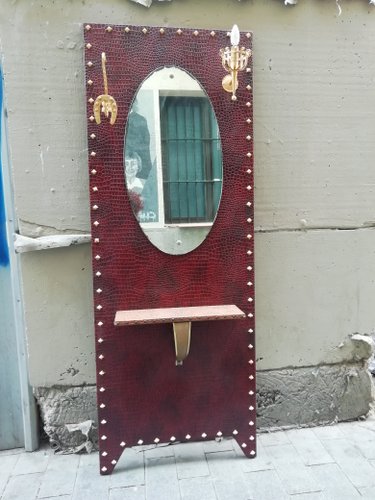 Mueble de recibidor vintage iluminado con espejo, años 70 en venta en Pamono