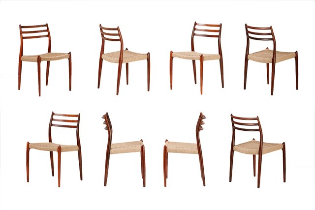 Rosewood Model 78 Chairs By Niels Otto Moller For J L Mollers 1962 Set Of 8 For Sale At Pamono