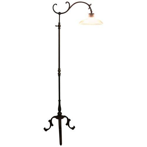 Art Nouveau Bronze Floor Lamp 1900s, Antique Bronze Floor Lamp