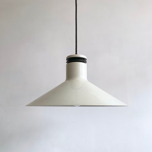 Mid Century Cream Enamel Coolie Ceiling Lamp For Sale At Pamono