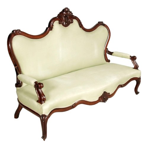 Venetian Hand Carved Walnut Sofa 1800s