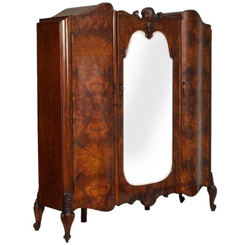 Walnut wardrobe sale with mirror