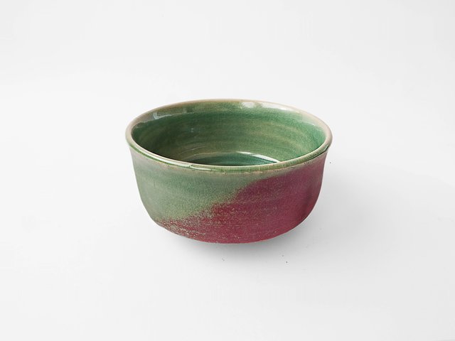 Copper red. Stoneware salad bowl