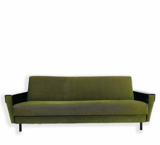Mid Century Green Corduroy Sofa 1960s