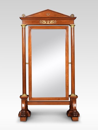 Antique Empire Mahogany Cheval Mirror