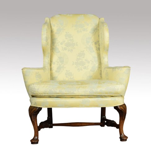Antique Queen Anne Style Wing Armchair For Sale At Pamono