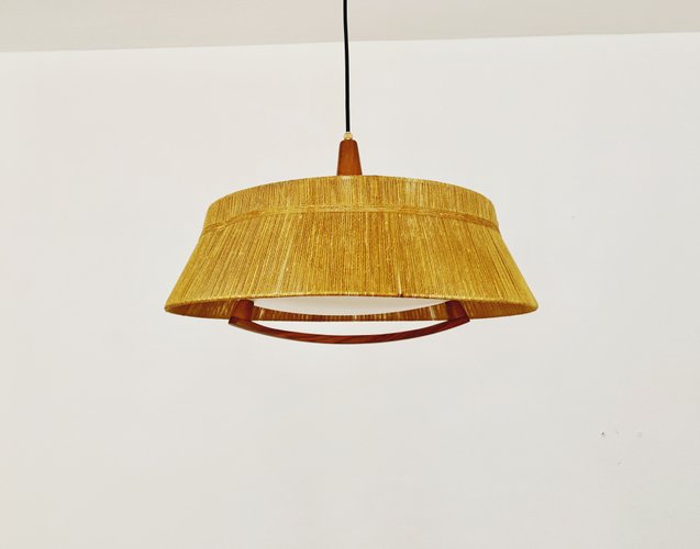 Pendant Lamp With Bast Lampshade And Walnut Details From Temde Pendant Lamp With Bast Lampshade And Walnut Details From Temde 1960s For At Pamono