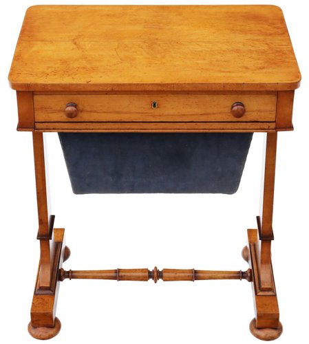 Antique William Iv Birdseye Maple Sewing Table 1830s For Sale At