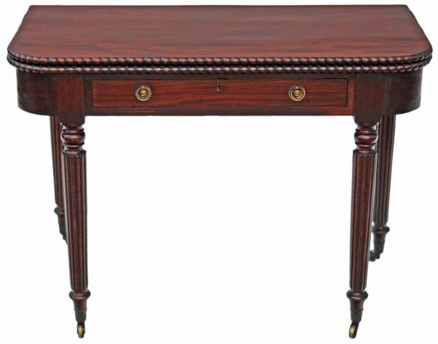 Antique Mahogany Folding Side Table For Sale At Pamono