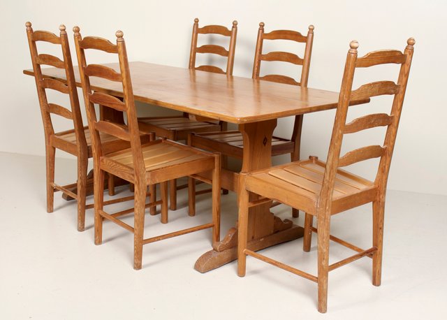 1990s Dining Table And Chairs, Antique Pine Dining Chairs