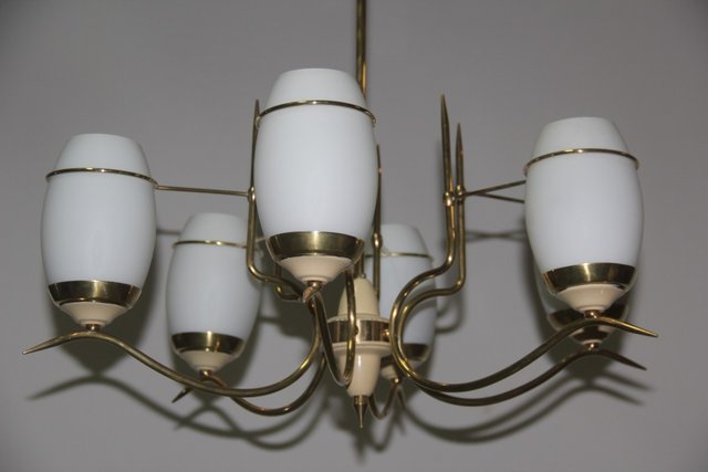 Italian Mid Century Modern Murano Glass Chandelier with Geometric Design, 1960s Italian Mid Century Modern Murano Glass Chandelier with Geometric Design, 1960s