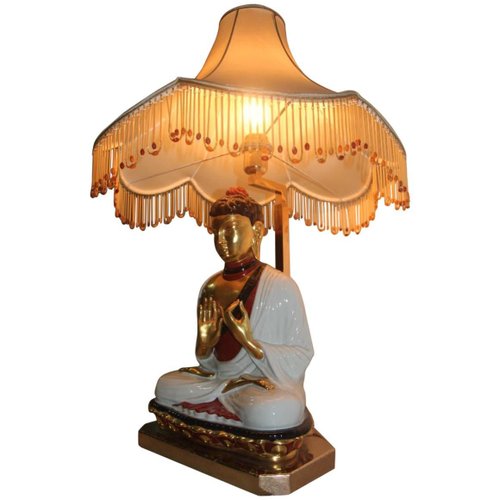 Vintage Italian Porcelain Buddha Lamp 