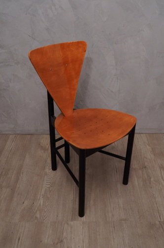 Mid Century Italian Triangular Shaped Side Chairs 1950s Set Of 2