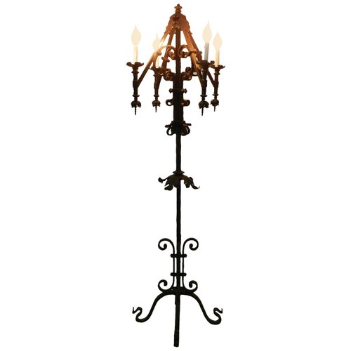 Gothic Style Wrought Iron Floor Lamp 1920s For Sale At Pamono