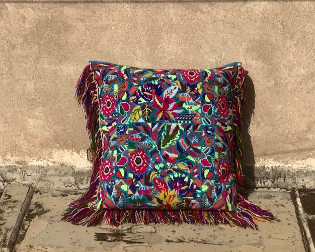Turquoise & Lamé Folktales Cushion from House of Ita
