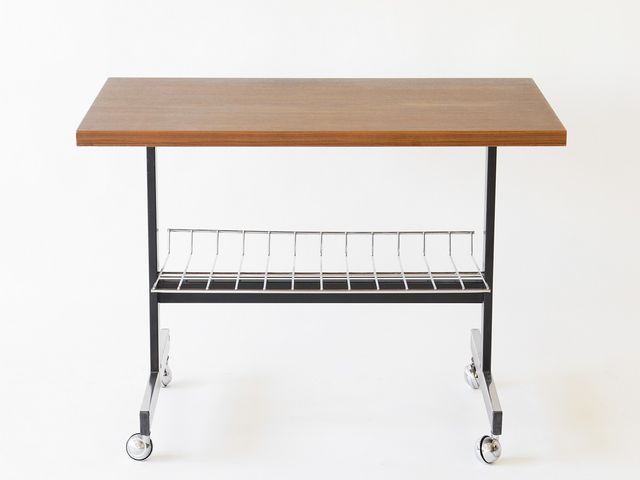 German Side Table With Newspaper Rack 1970s