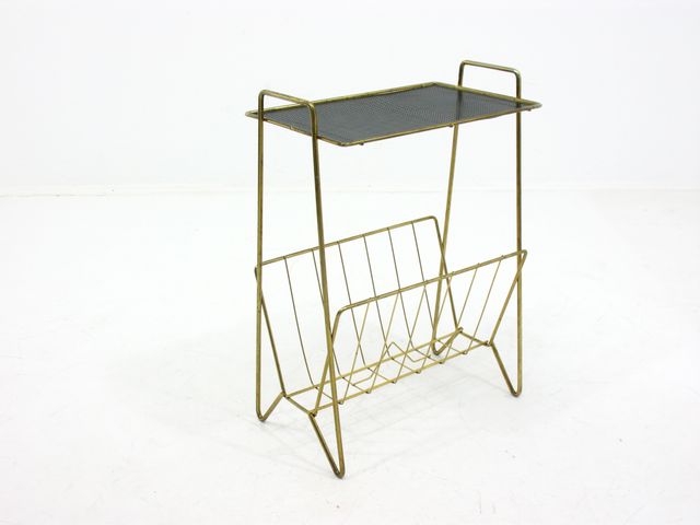 Vintage Newspaper Rack Side Table