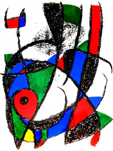 Abstract Lithograph By Joan Miro 1976 For Sale At Pamono