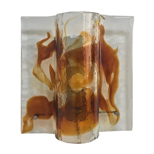 Aplique cuadrado de cristal de Murano de Mazzega, años 60 en venta en