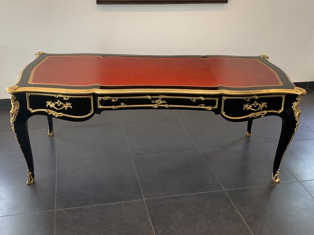 Louis Xv Style Black Lacquered Desk 1900s