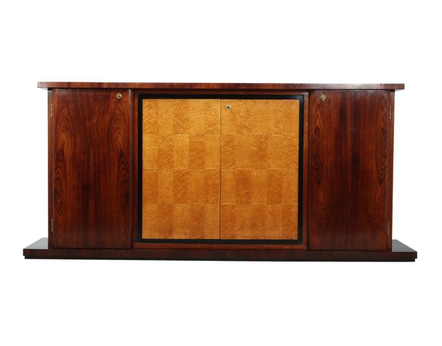 Art Deco Italian Rosewood Birdseye Maple Sideboard For Sale At