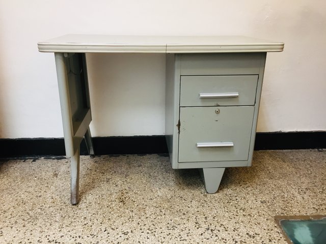 Mid Century Ministre Metal Desk from RCB France for sale at Pamono