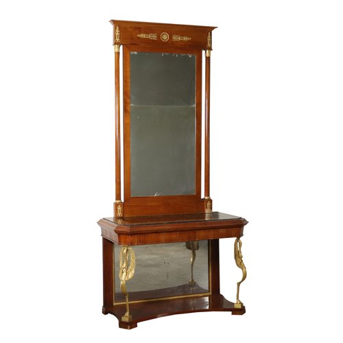 Charles X Style Italian Cherry Console Table With Mirror 1800s - Mirrored Console Table Ireland Charles X Style Italian Cherry Console Table With Mirror 1800s - Mirrored Console Table Ireland