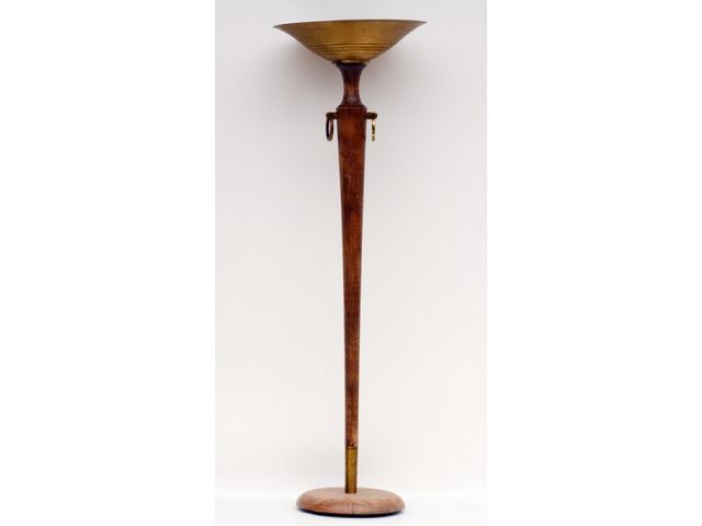 Art Déco Walnut Floor Lamp 1920s