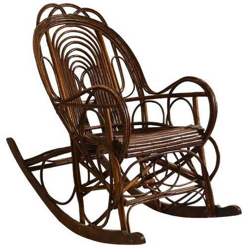 Antique Swedish Rocking Chair In Bent Willow For Sale At Pamono