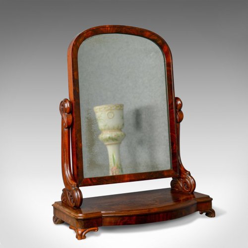 Antique Art Nouveau Dressing Table, Old Fashioned Vanity Mirror