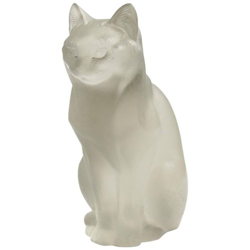 Sculpture Chat Assis En Verre De Lalique 1960s En Vente Sur Pamono Sculpture Chat Assis En Verre De Lalique 1960s En Vente Sur Pamono