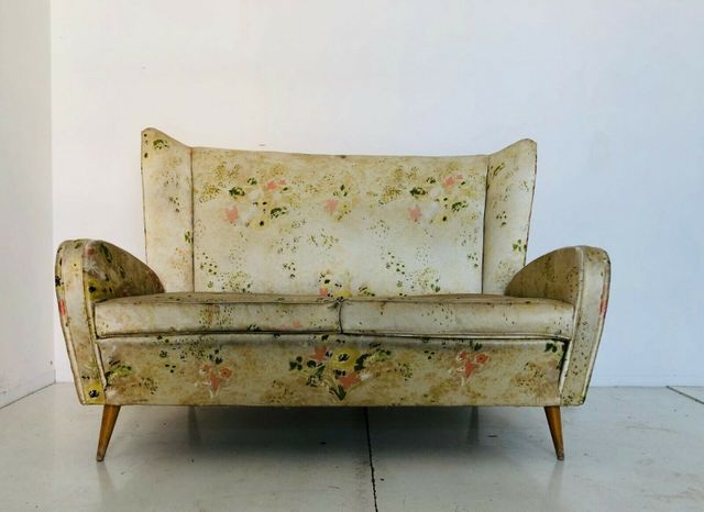 Italienisches Sofa Mit Stoffbezug Holzgestell Von Paolo Buffa 1950er