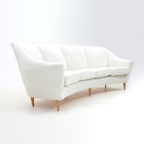 White Velvet Italian Sofa 1950s For Sale At Pamono